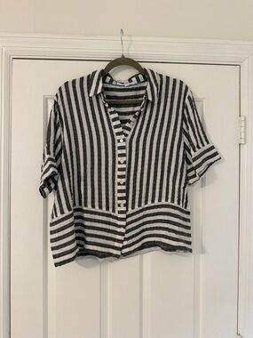 Jane + Delancey Striped Button-Up Shirt